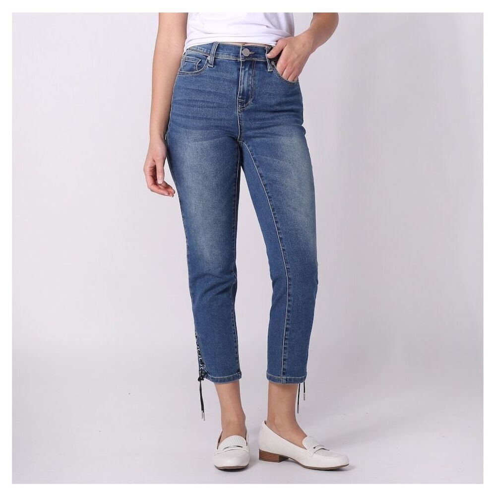 DG2 by Diane Gilman Laced Hem Ankle Skinny Jeans size 20PW NWT